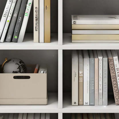 Closed Wood Cube Organizer Bookcase — White