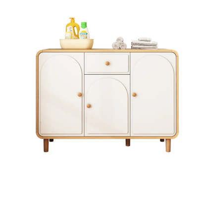 Modish White Wood Drawer Sideboard