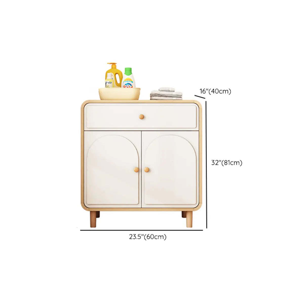 Modish White Wood Drawer Sideboard
