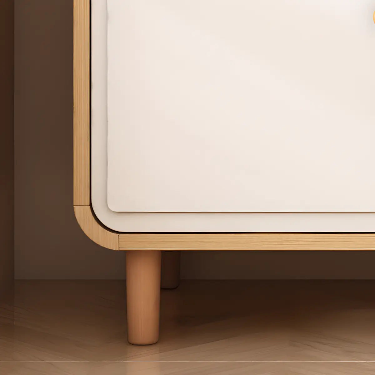 Modish White Wood Drawer Sideboard