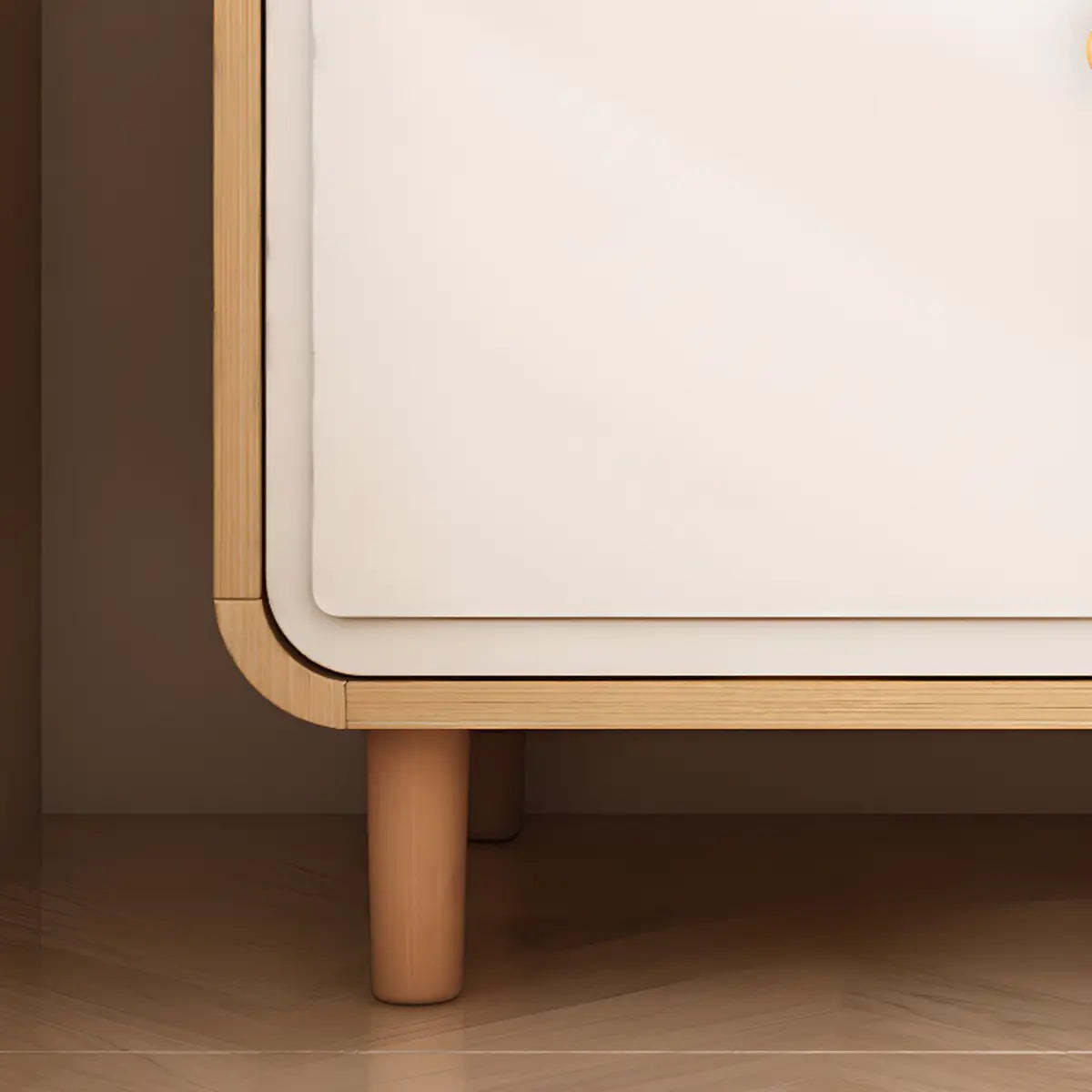 Modish White Wood Drawer Sideboard