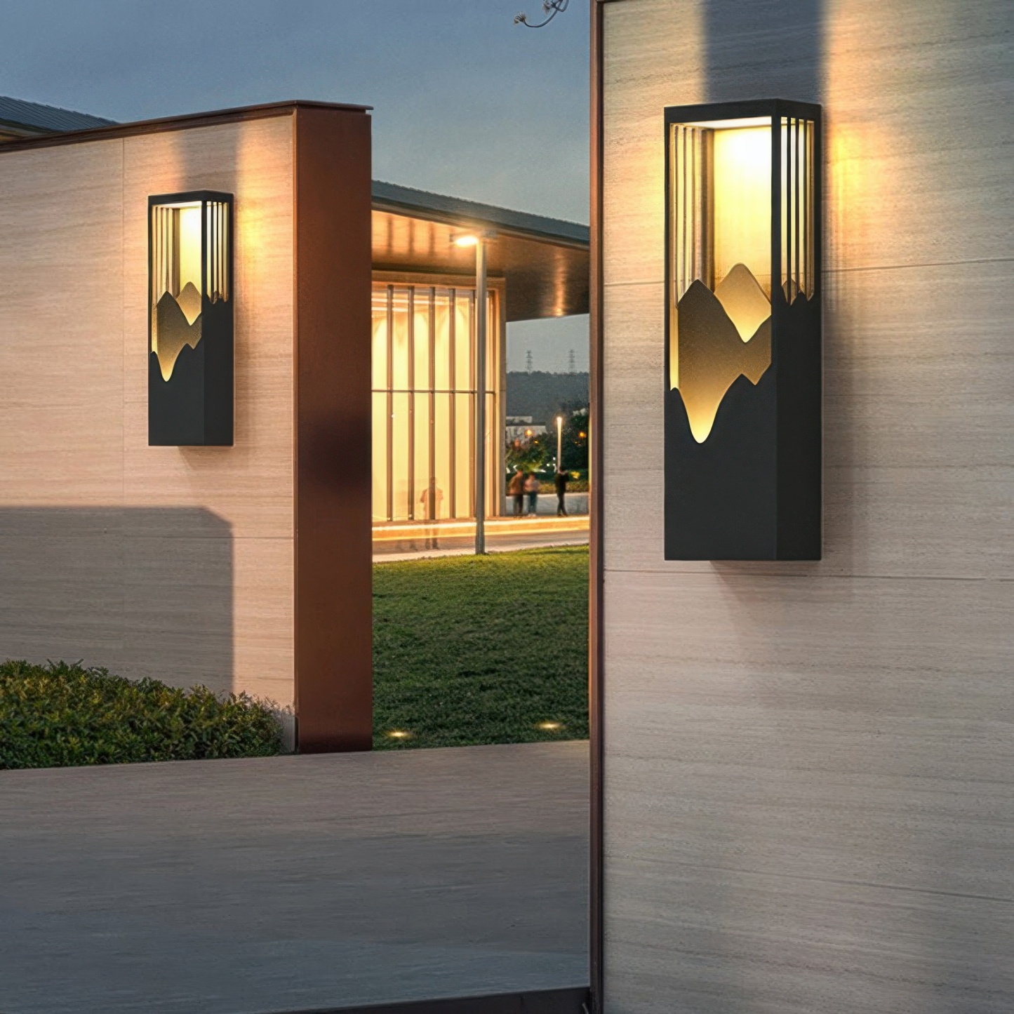 Mountain Scenery LED Up-Down Solar Porch Wall Lamp