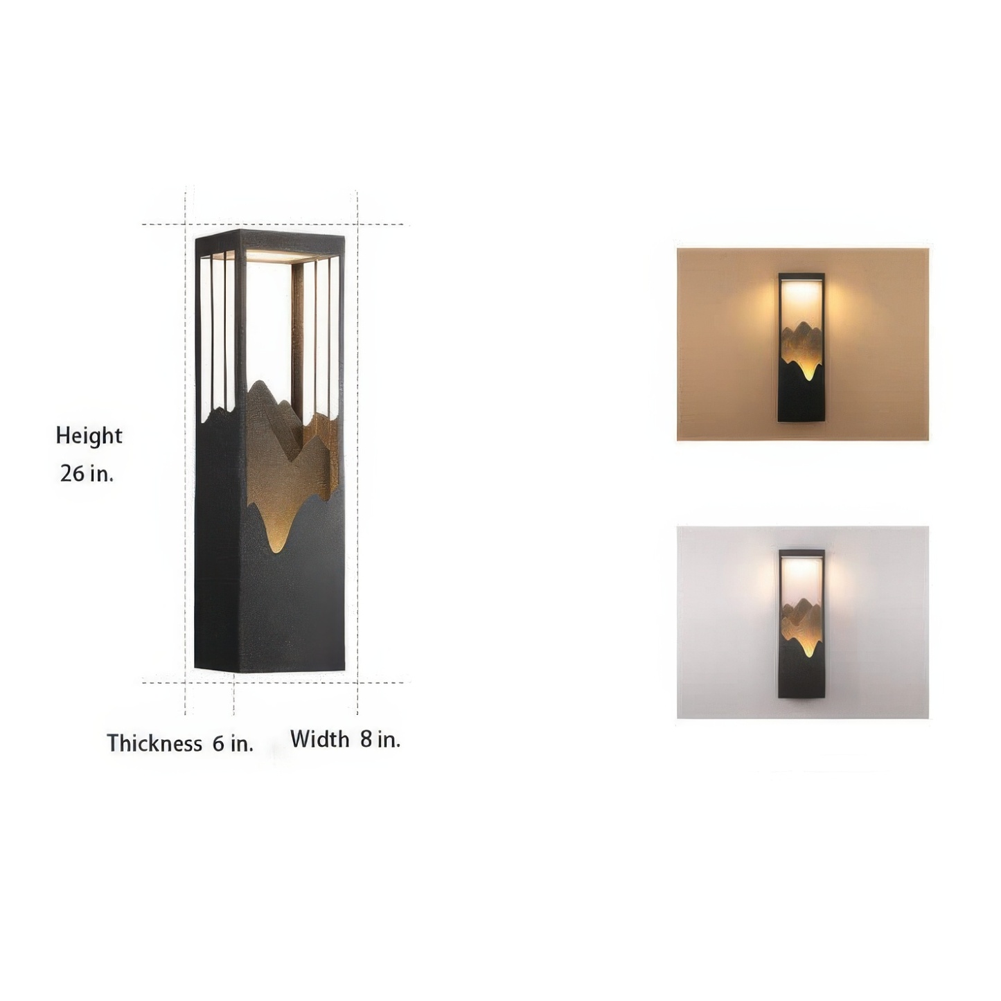 Mountain Scenery LED Up-Down Solar Porch Wall Lamp