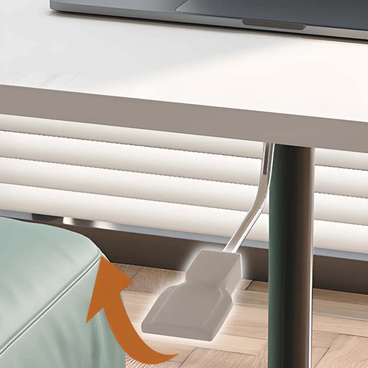 Movable Adjustable White Narrow Desk — White / Table Only