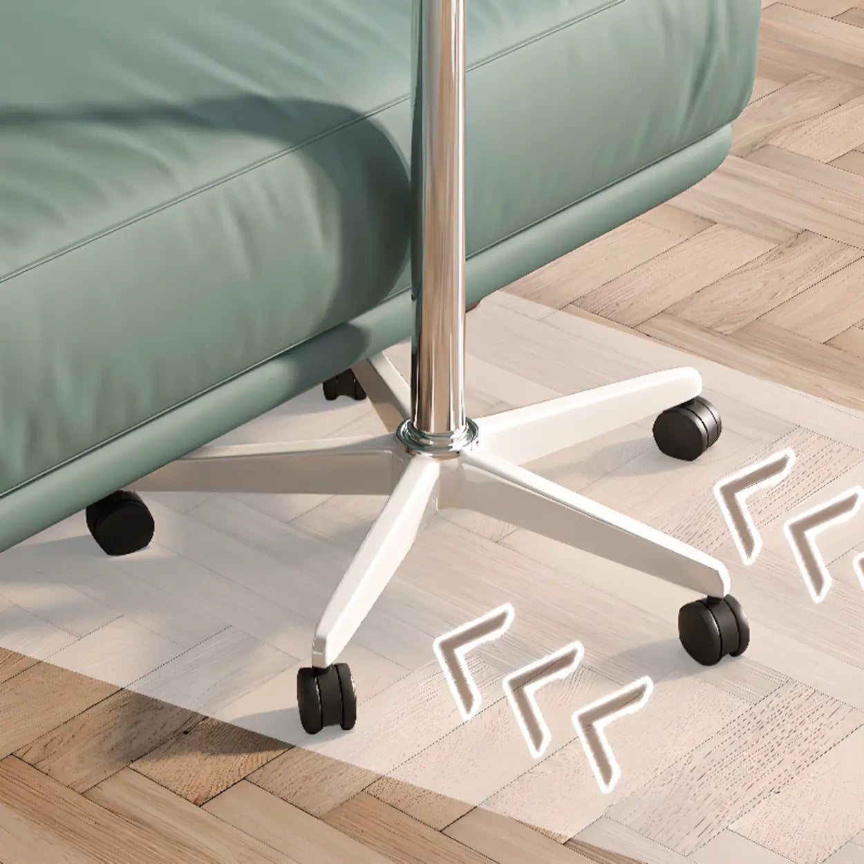 Movable Adjustable White Narrow Desk