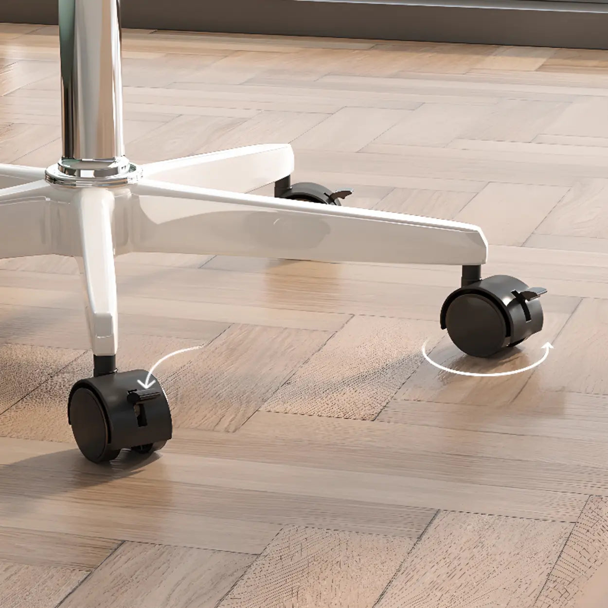 Movable Adjustable White Narrow Desk