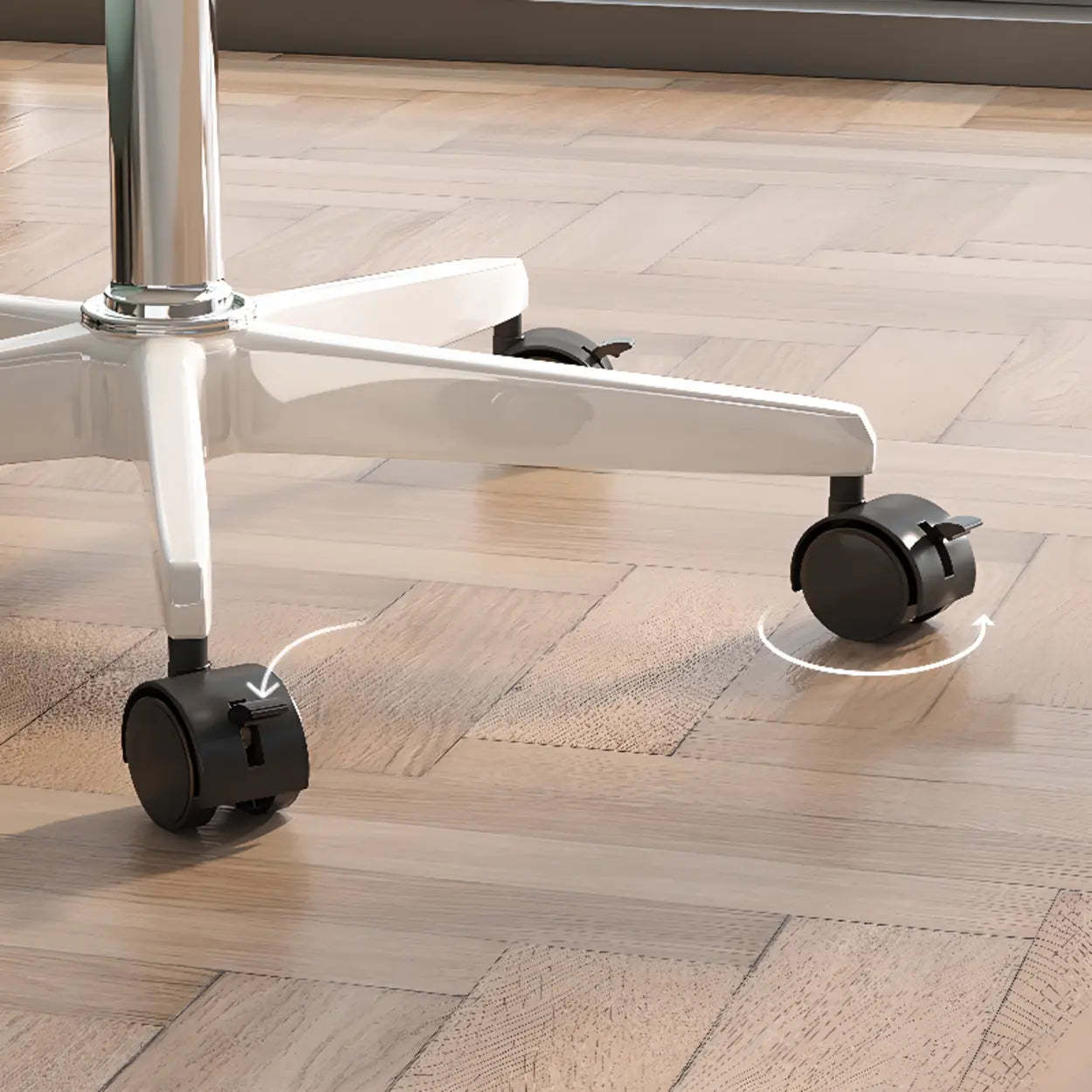 Movable Adjustable White Narrow Desk