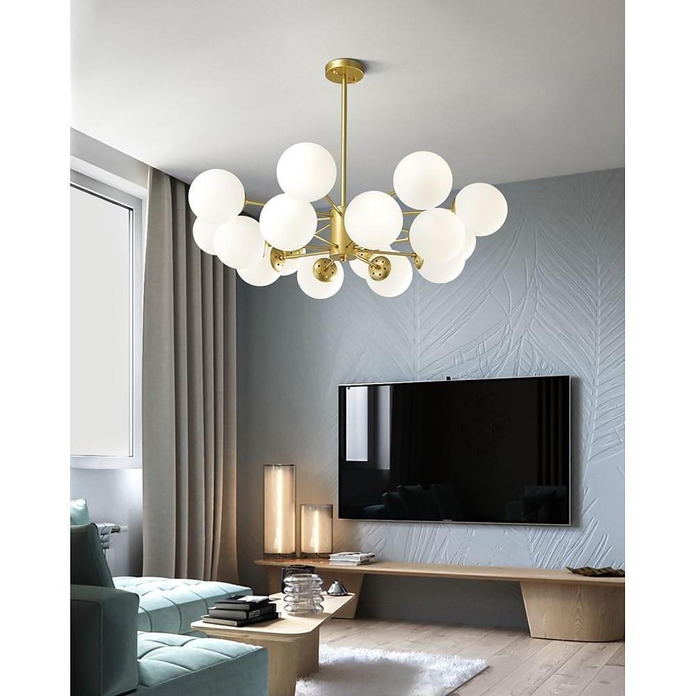 Globe Cluster Pendant Light Metal Glass LED Living Room Ceiling Lights-Lighom