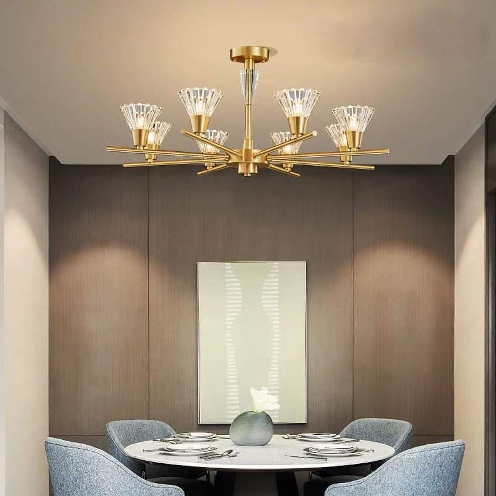 Lighom 8-light copper chandeliers for living room
