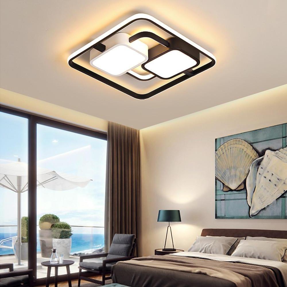 Circles Rectangles Dimmable LED Modern Flush Mount Light