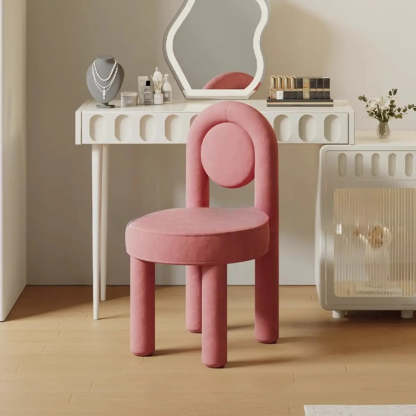 Multi-Color Circular Upholstered Vanity Stool