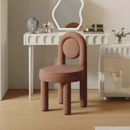 Multi-Color Circular Upholstered Vanity Stool