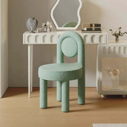 Multi-Color Circular Upholstered Vanity Stool