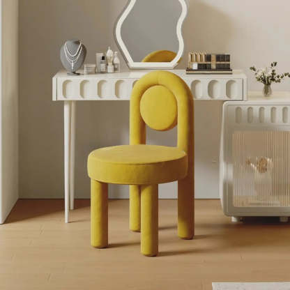 Multi-Color Circular Upholstered Vanity Stool