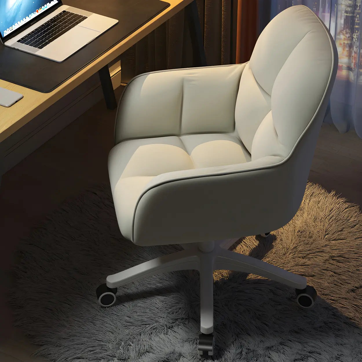 Multi-Color Swivel Curved Leather Office Chair