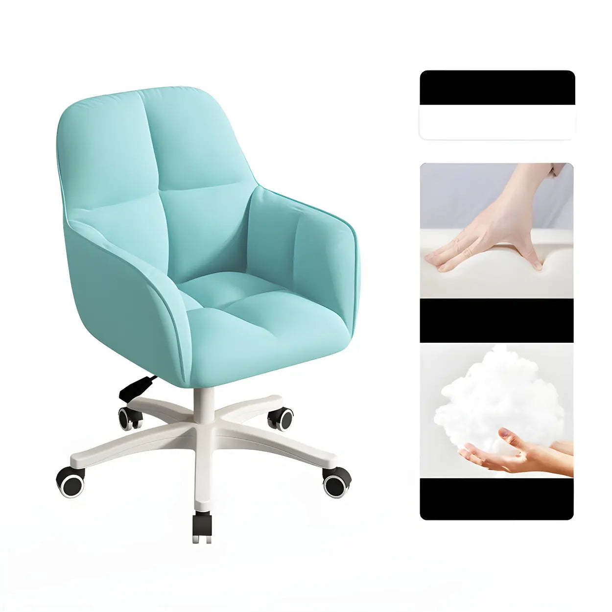 Multi-Color Swivel Curved Leather Office Chair — Pink / White