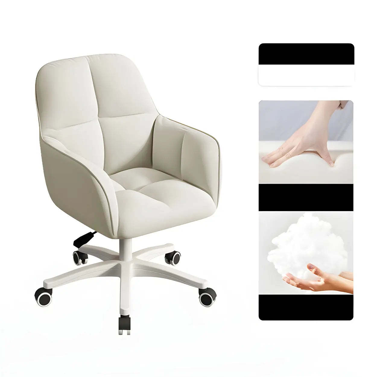 Multi-Color Swivel Curved Leather Office Chair