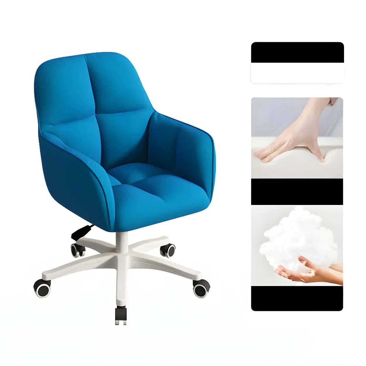 Multi-Color Swivel Curved Leather Office Chair — Blackish Green / White