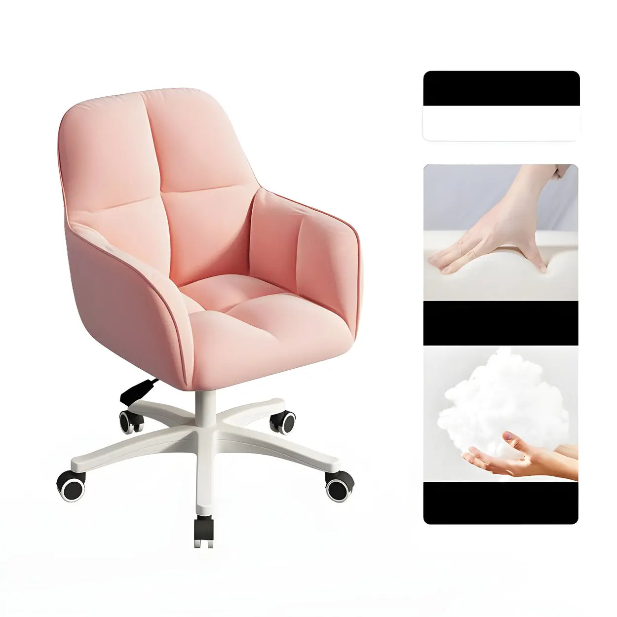 Multi-Color Swivel Curved Leather Office Chair — Dark Blue / White