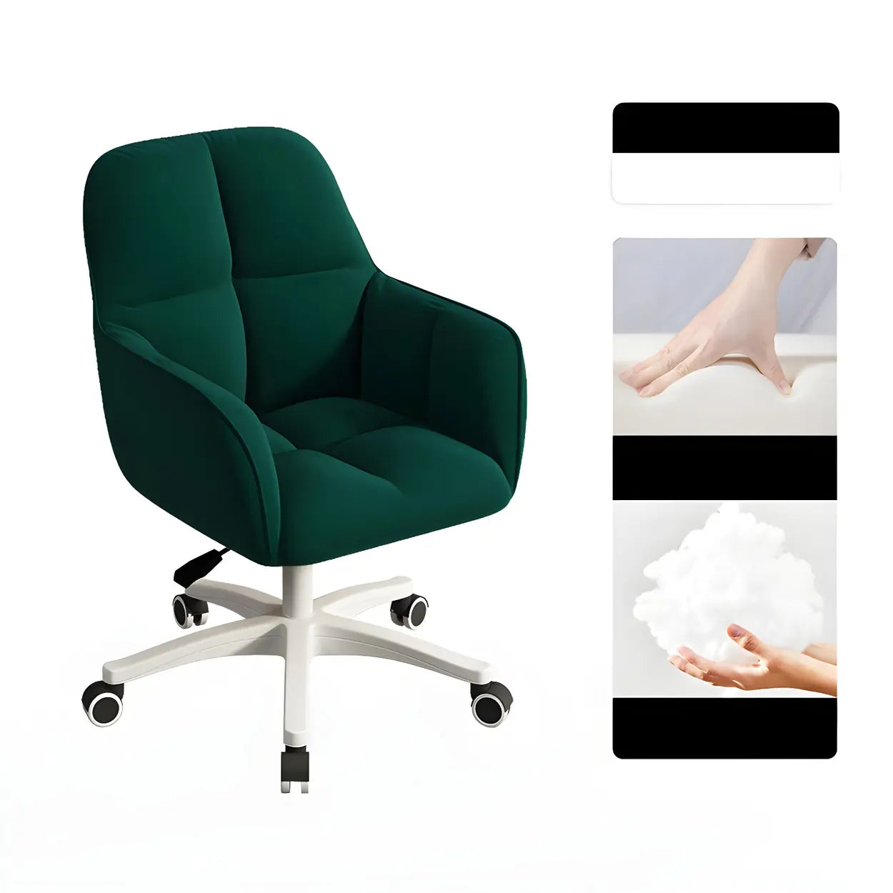 Multi-Color Swivel Curved Leather Office Chair — Dark Gray / White
