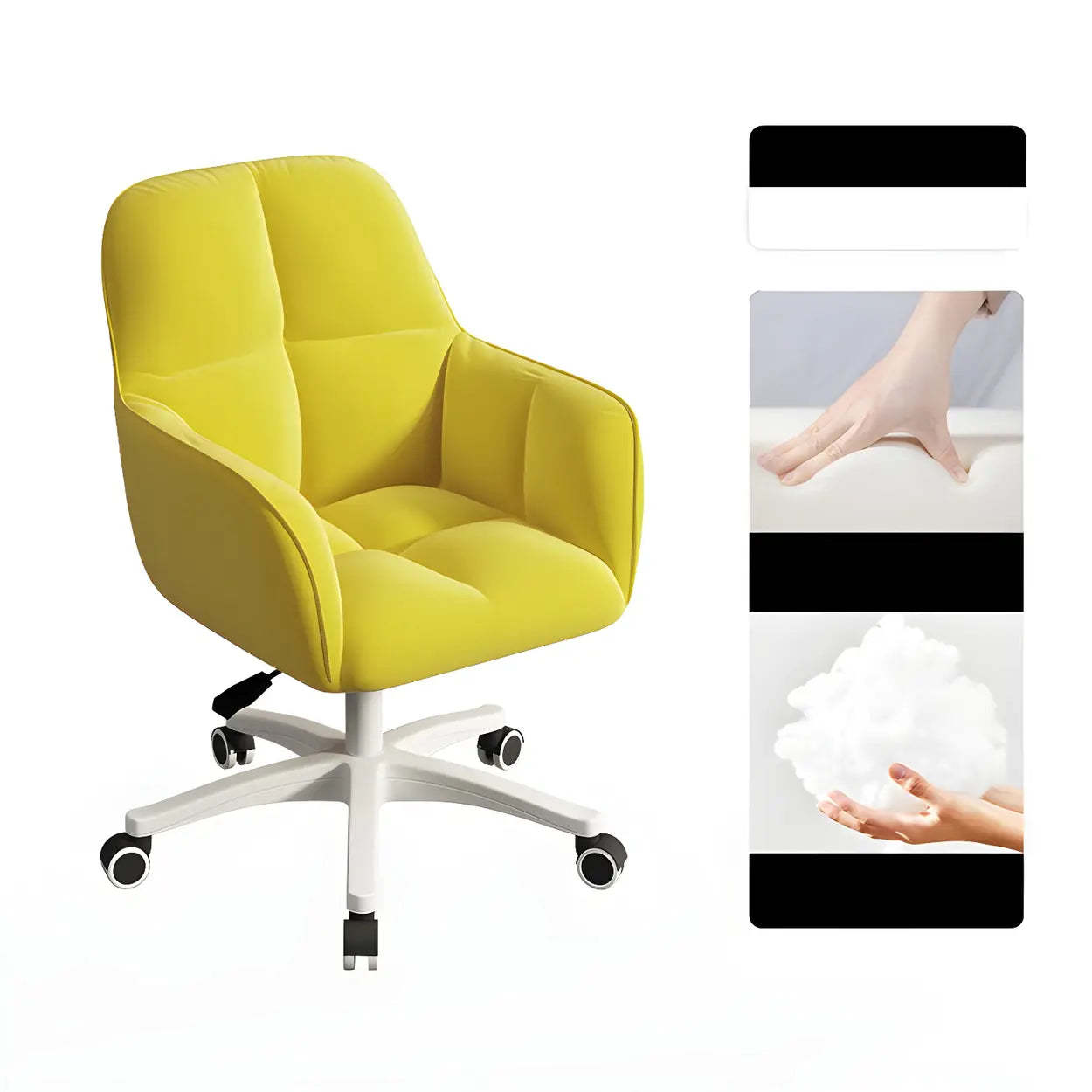 Multi-Color Swivel Curved Leather Office Chair — Light Gray / Black