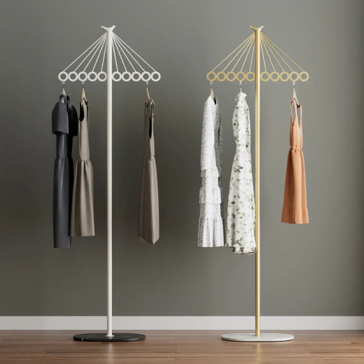 Multi-Color Tall Alloy Freestanding Coat Rack