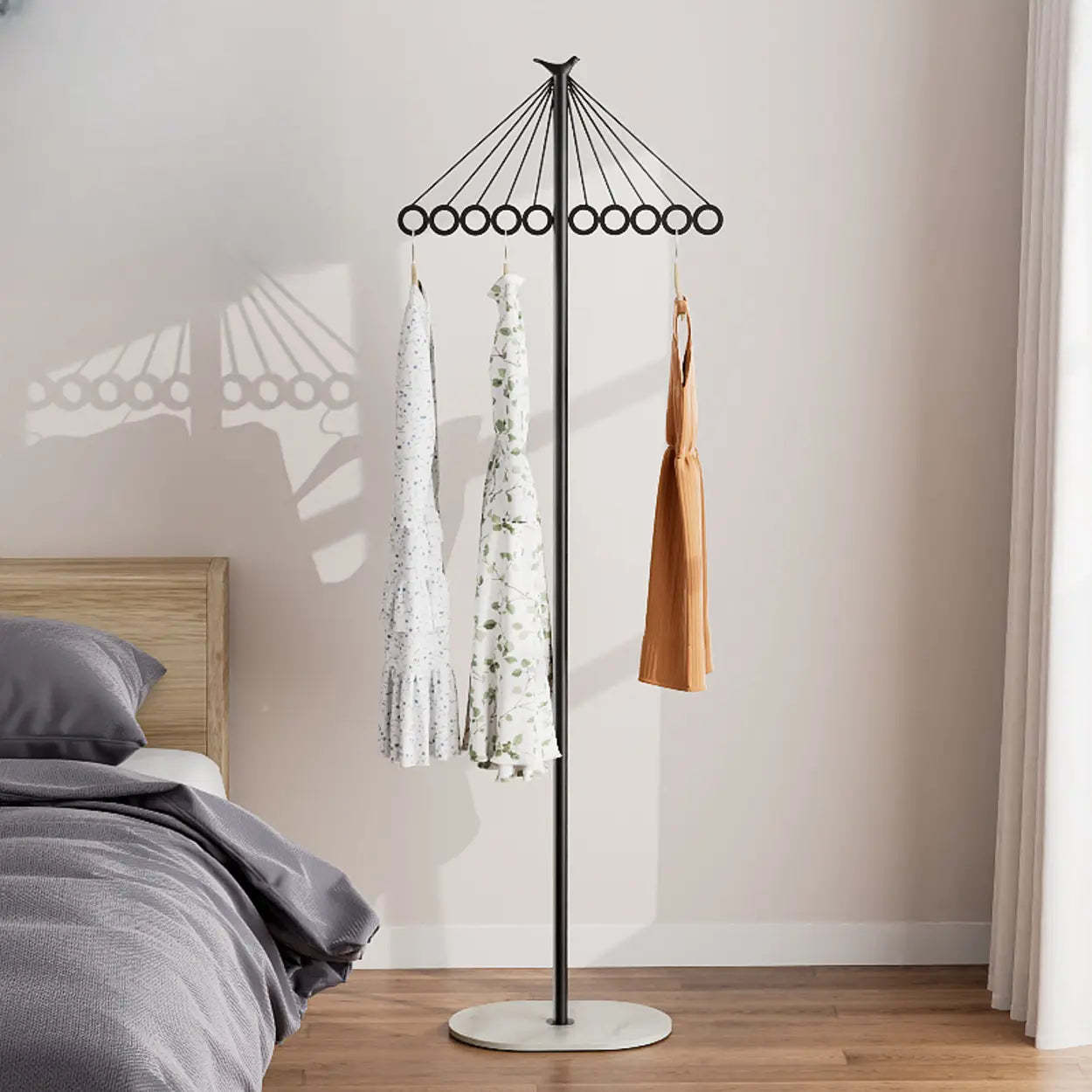 Multi-Color Tall Alloy Freestanding Coat Rack