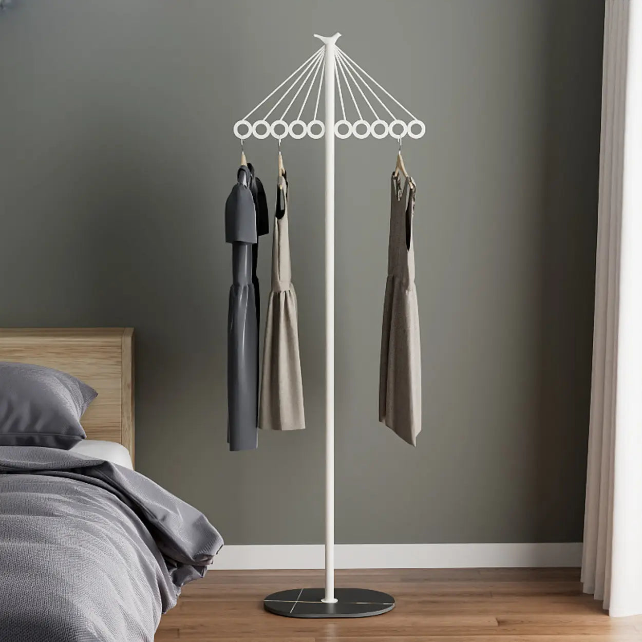 Multi-Color Tall Alloy Freestanding Coat Rack