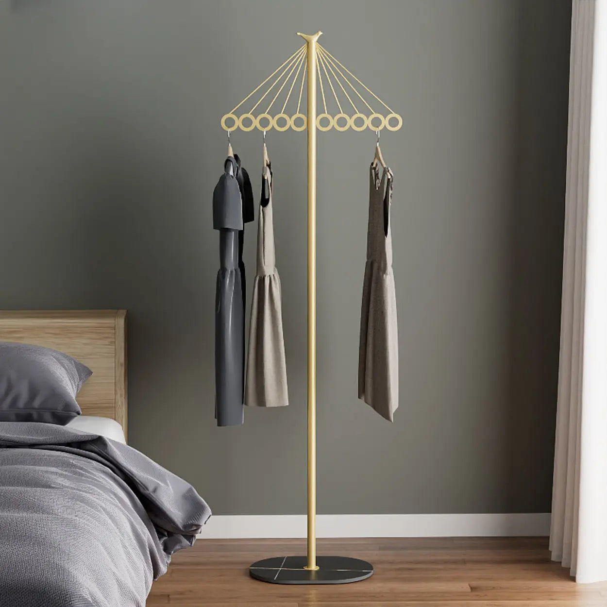 Multi-Color Tall Alloy Freestanding Coat Rack