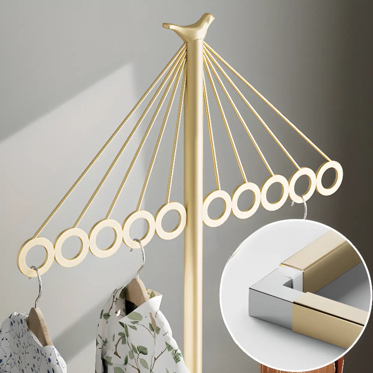 Multi-Color Tall Alloy Freestanding Coat Rack