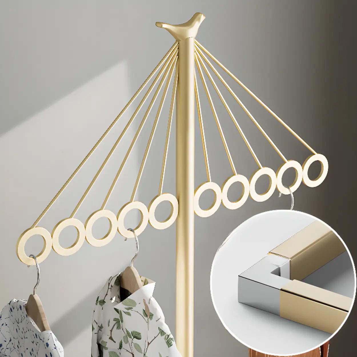 Multi-Color Tall Alloy Freestanding Coat Rack