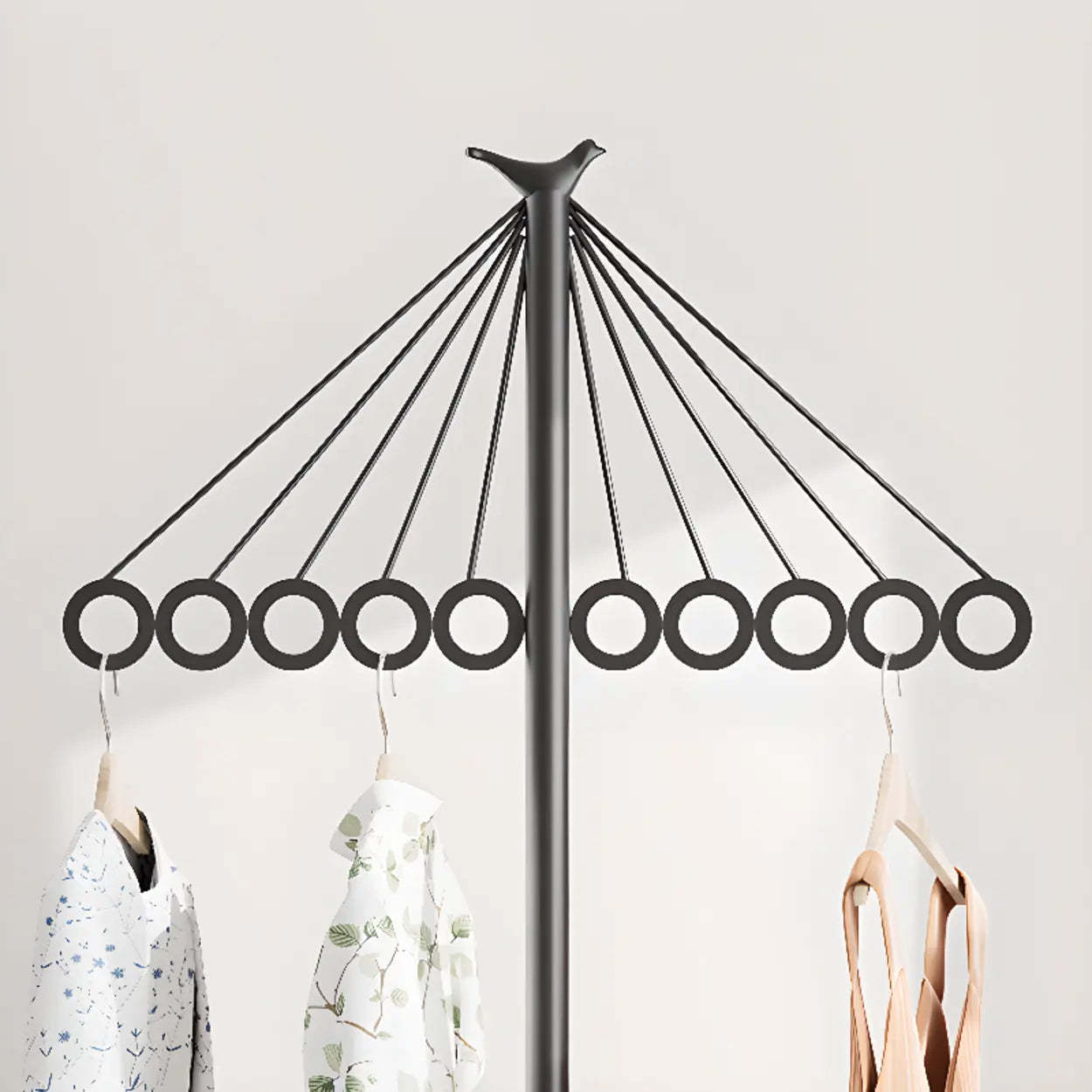 Multi-Color Tall Alloy Freestanding Coat Rack
