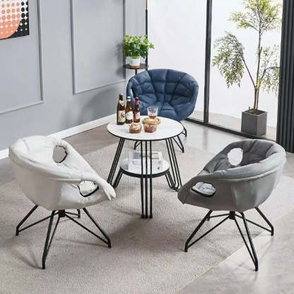 Multi-Color Tech Cloth Biscuit Back Barrel Chair