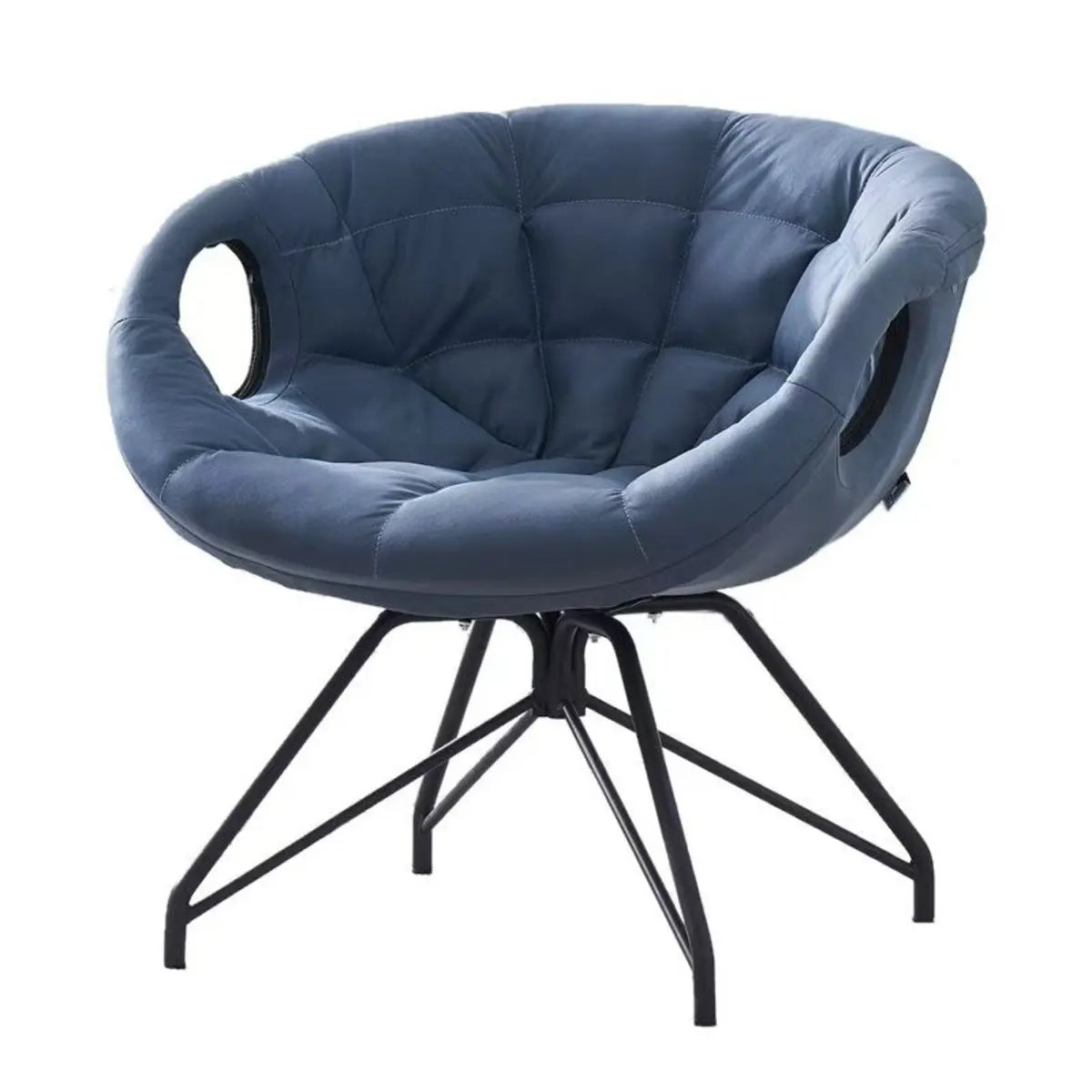 Multi-Color Tech Cloth Biscuit Back Barrel Chair — Dark Gray / Tech Cloth