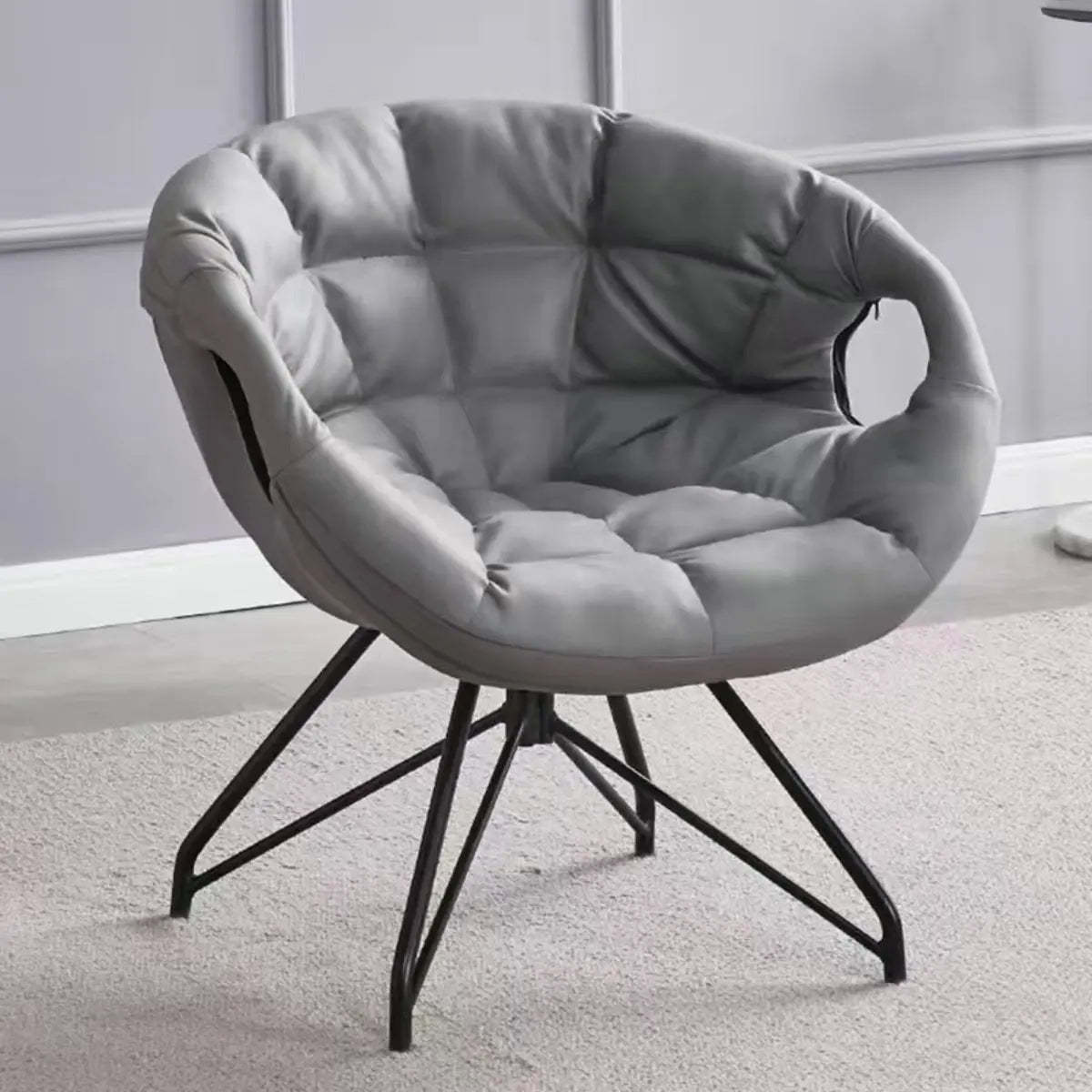 Multi-Color Tech Cloth Biscuit Back Barrel Chair — Light Gray / Tech Cloth