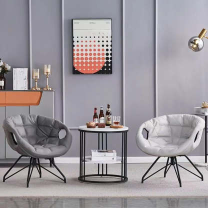 Multi-Color Tech Cloth Biscuit Back Barrel Chair