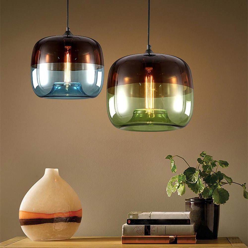 Multi-Colored Glass Artistic Globe Dining Pendant