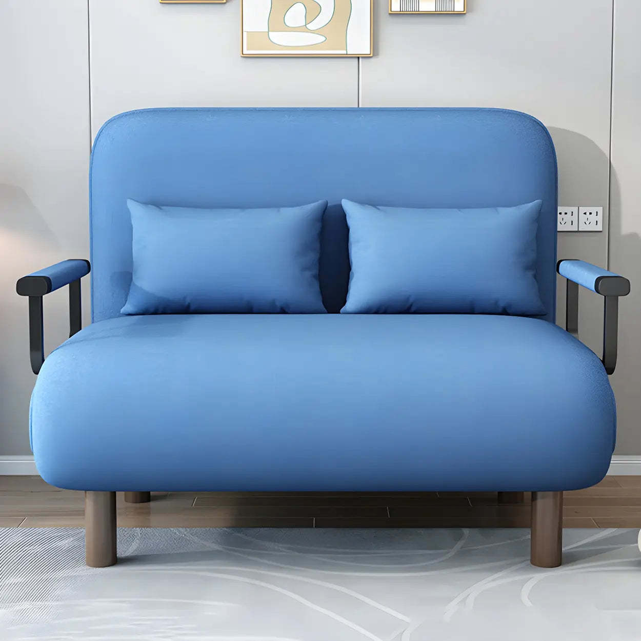 Multi-Function Modular Linen Sleeper Sofa — Dark Blue