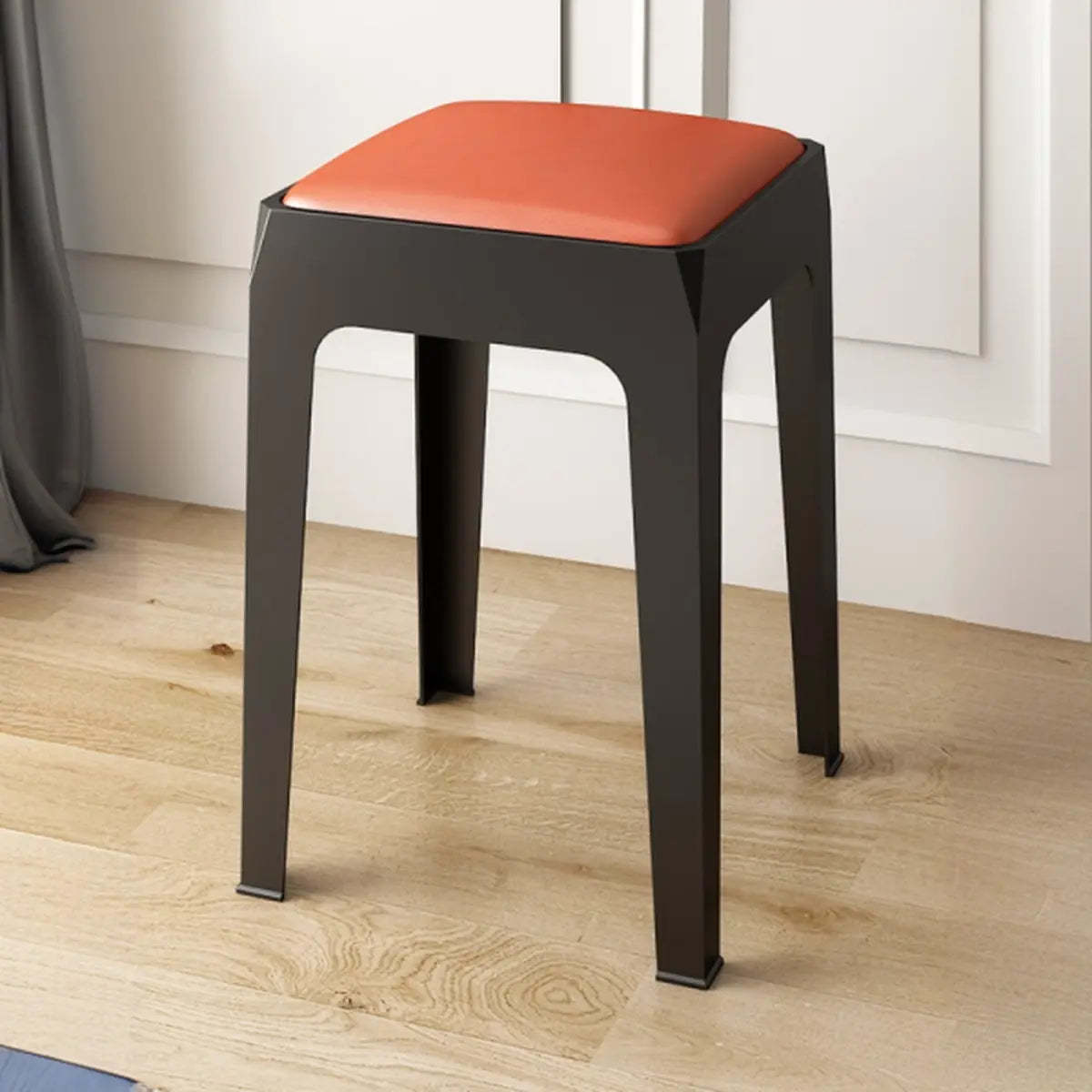 Multicolor Minimalist Square Plastic Backless Stool