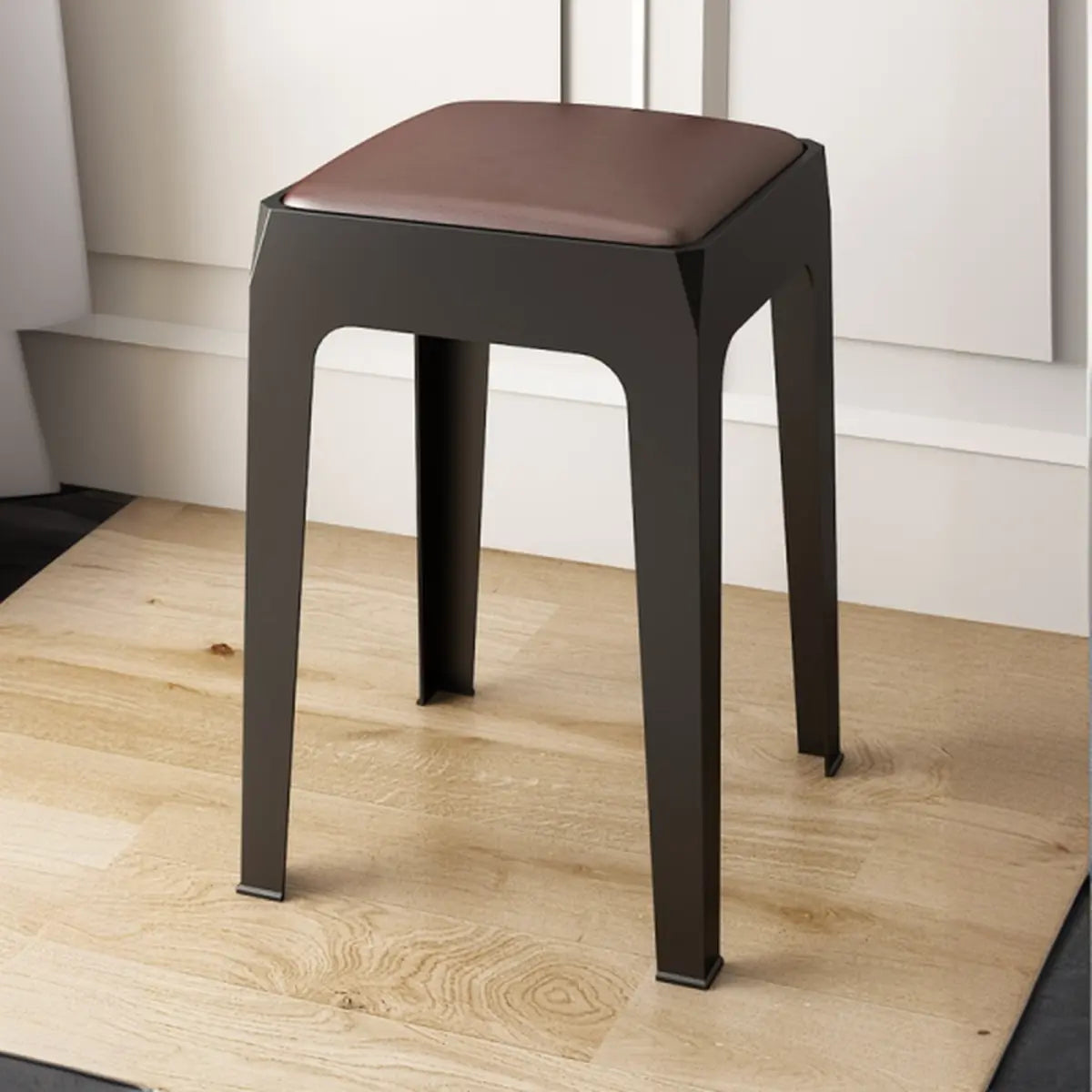 Multicolor Minimalist Square Plastic Backless Stool
