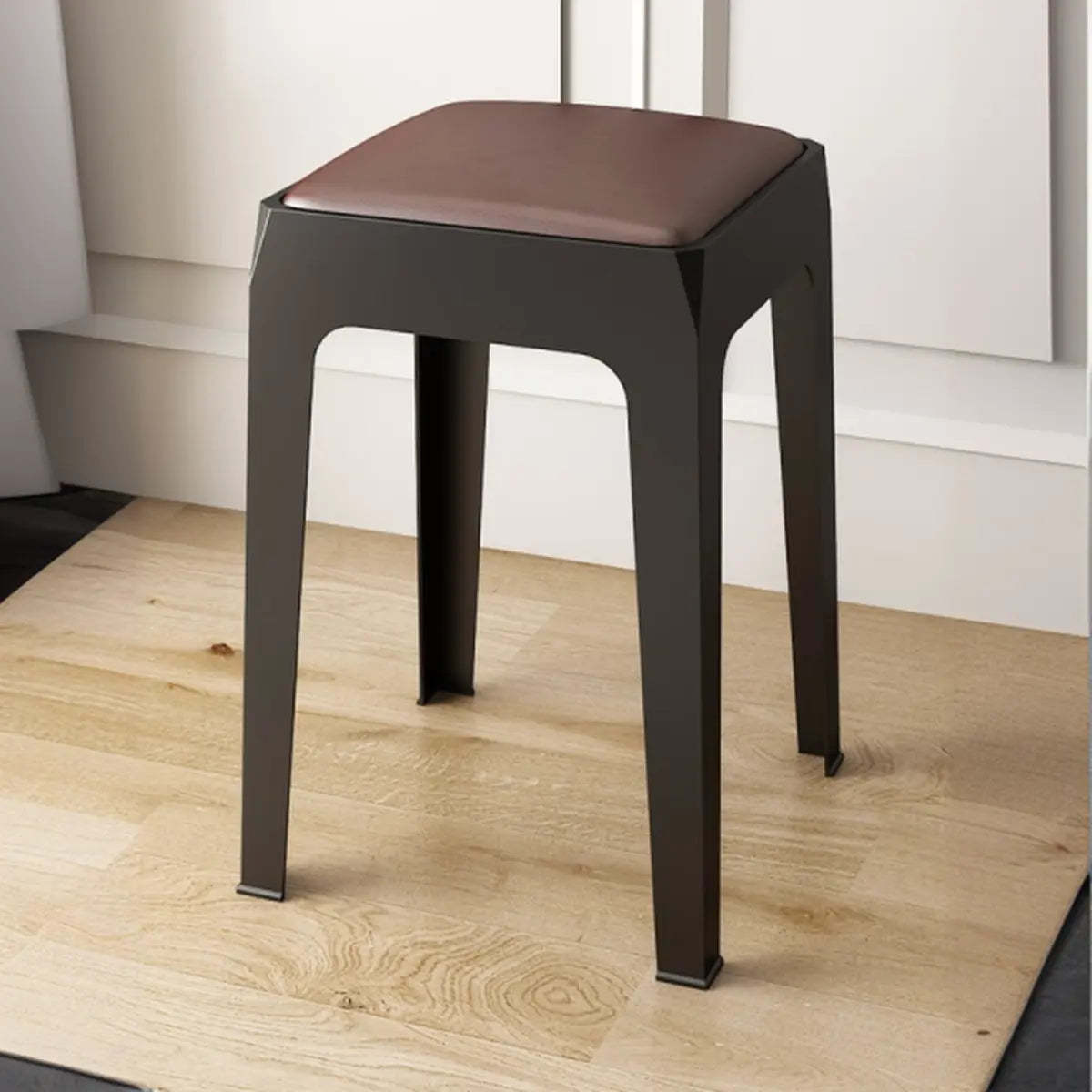 Multicolor Minimalist Square Plastic Backless Stool