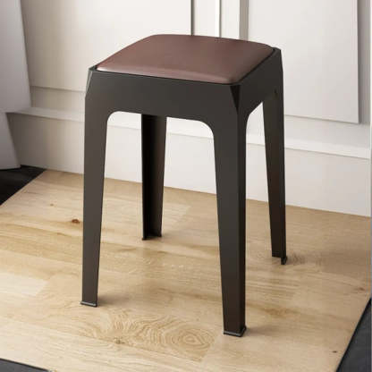 Multicolor Minimalist Square Plastic Backless Stool