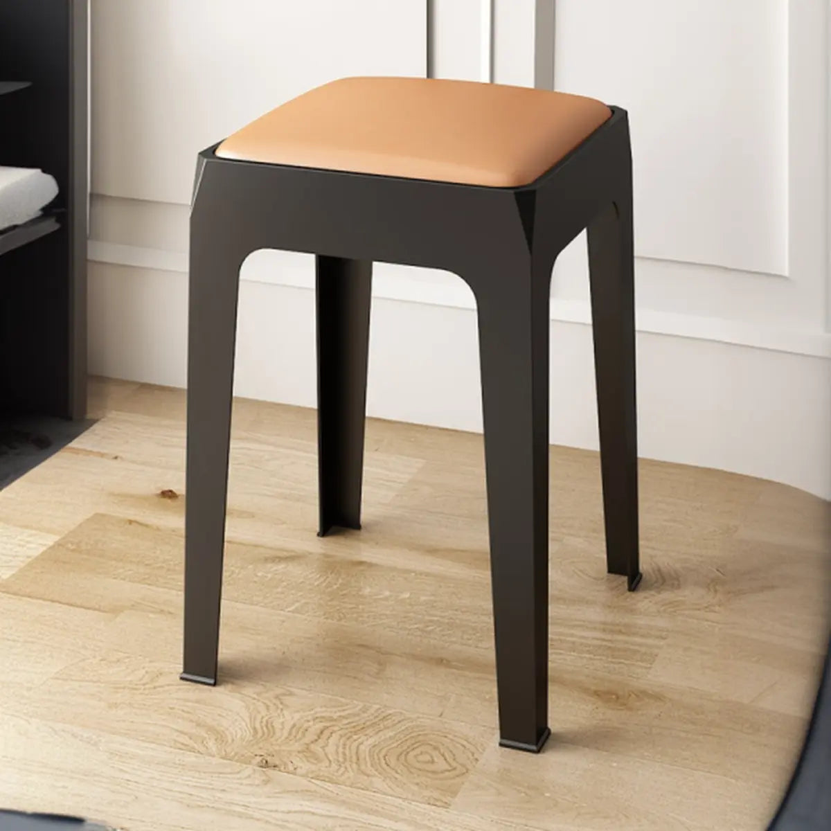 Multicolor Minimalist Square Plastic Backless Stool