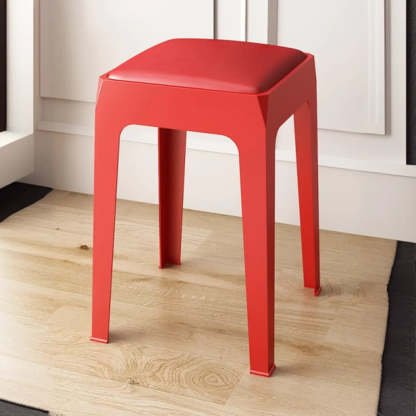 Multicolor Minimalist Square Plastic Backless Stool