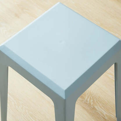 Multicolor Minimalist Square Plastic Backless Stool — Black-Red / Cushion Included