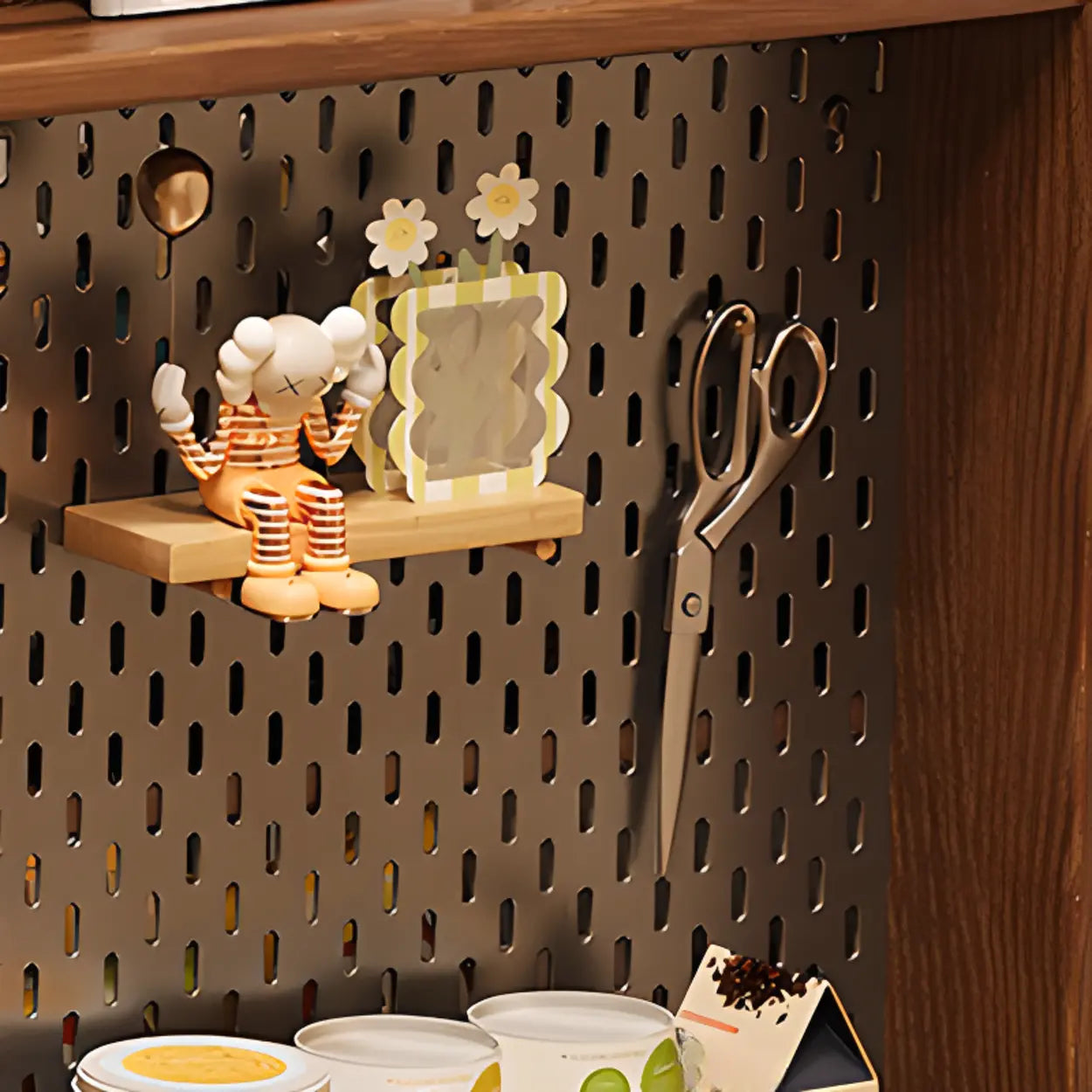 Multifunctional Extendable Wood Bar Table with Shelves