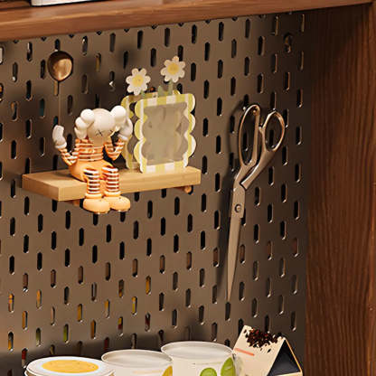 Multifunctional Extendable Wood Bar Table with Shelves