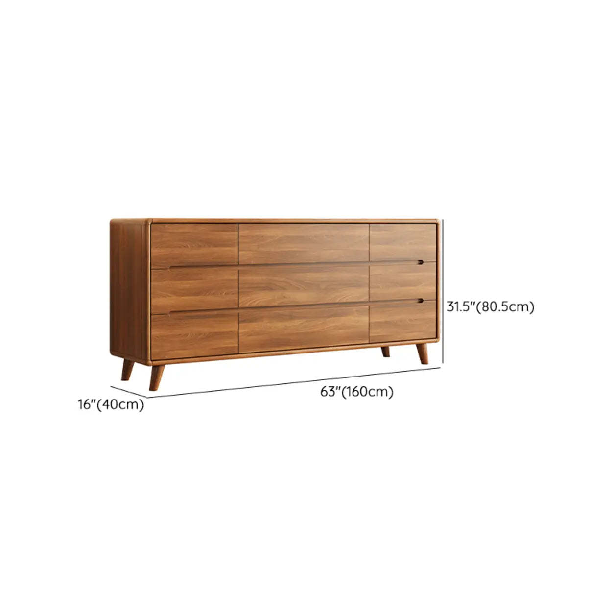 Multifunctional Rectangular Wood Dresser with Drawers