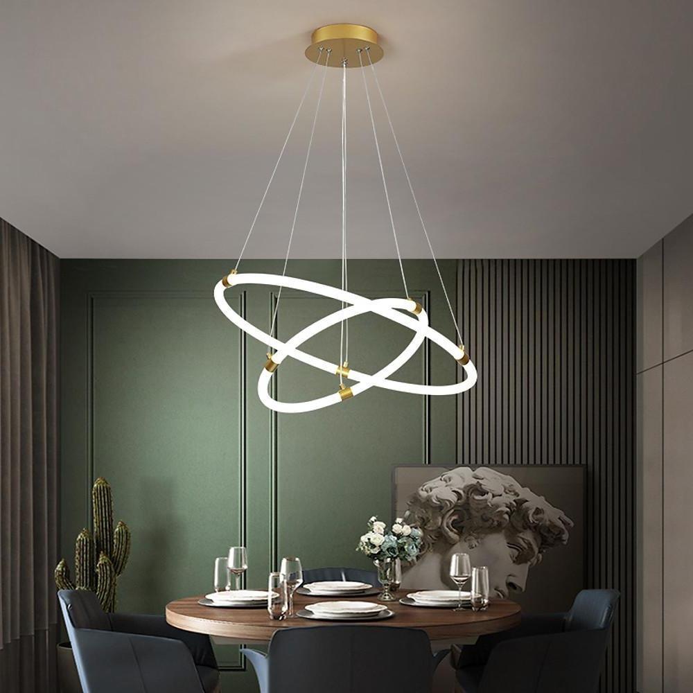 Surround Circle LED Chandelier: 2/3-Light, 4000K, Acrylic-Lighom