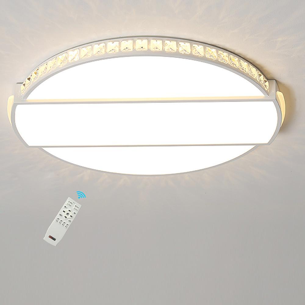 Lighom circle ambient synthetic flush mount lighting — Dimmable with Remote